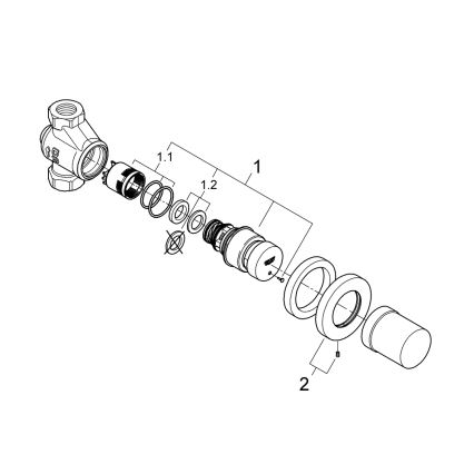 GROHE 36268000 - samozamykający się zawór przelotowy EUROECO COSMOPOLITAN T DN 15, chrom