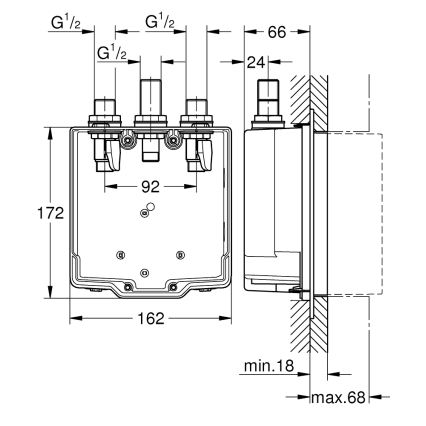 Grohe 36322001 - Moduł podtynkowy do baterii EUROSMART COSMOPOLITAN T
