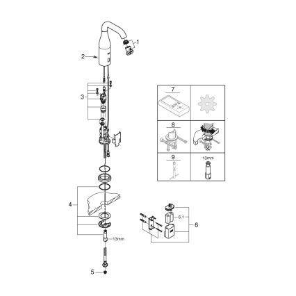 GROHE 36446000 - Elektroniczna bateria na podczerwień ESSENCE E, błyszczący chrom