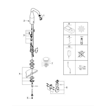GROHE 36446000 - Elektroniczna bateria na podczerwień ESSENCE E, błyszczący chrom