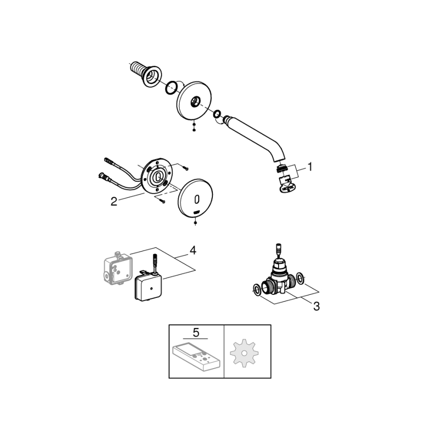 GROHE 36447000 - Elektroniczna bateria z czujnikiem na podczerwień ESSENCE E 182 mm chrom błyszczący
