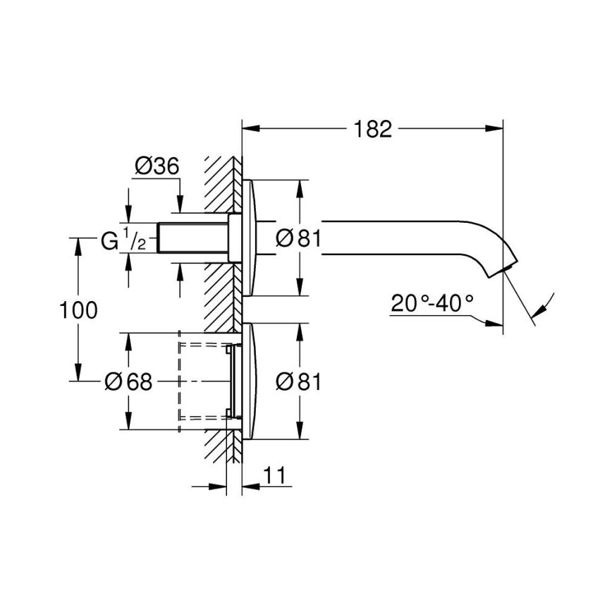 GROHE 36447000 - Elektroniczna bateria z czujnikiem na podczerwień ESSENCE E 182 mm chrom błyszczący
