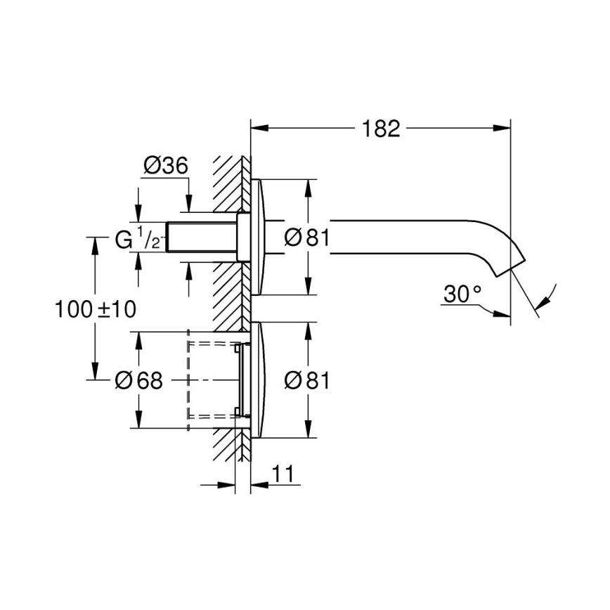 GROHE 36447000 - Elektroniczna bateria z czujnikiem podczerwieni ESSENCE E 182 mm, chrom błyszczący