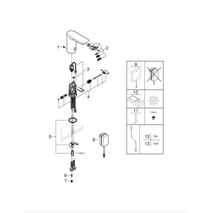 GROHE 36453000 - Elektroniczna bateria umywalkowa na podczerwień BAU COSMOPOLITAN E 123 mm chrom