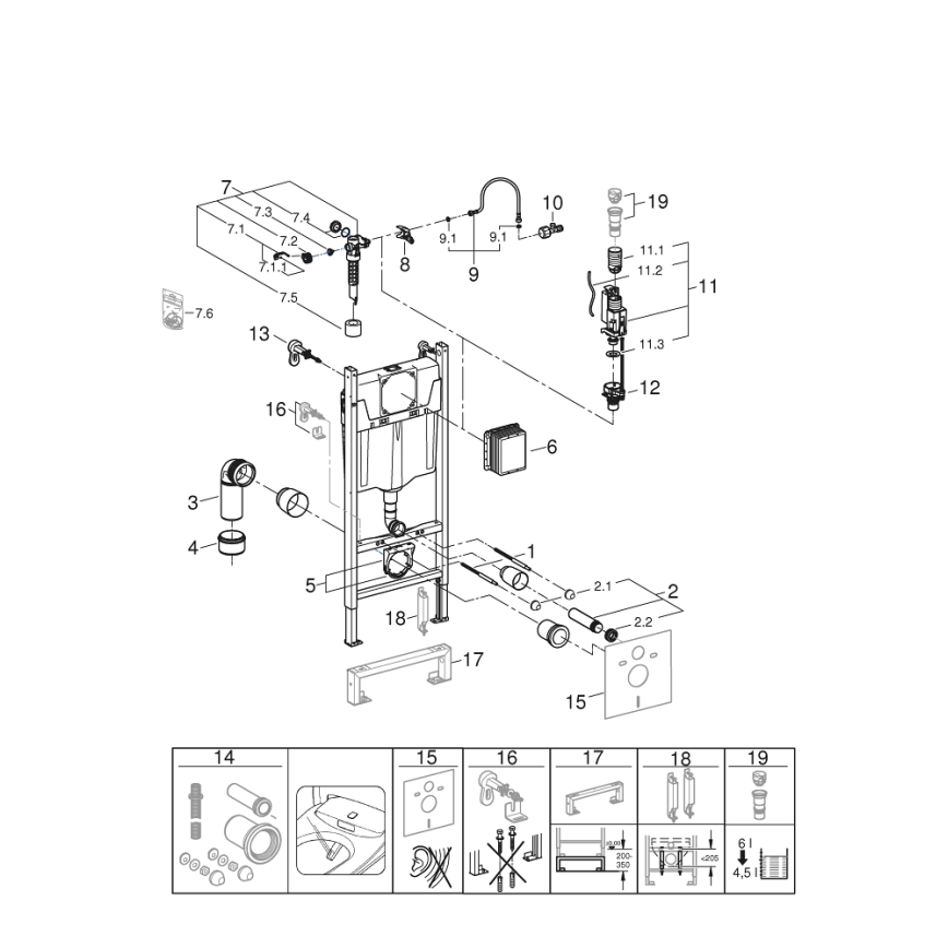 GROHE 36497000 - Moduł do WC SOLIDO 1,13 m biały