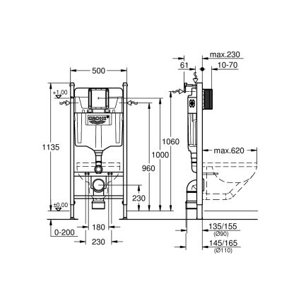 GROHE 36497000 - Moduł do WC SOLIDO 1,13 m biały