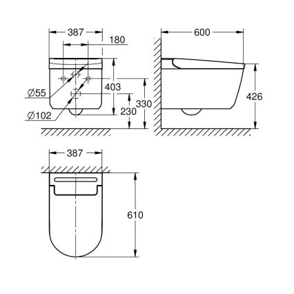 GROHE 36507SH0 - Toaleta myjąca SENSIA 600 × 387 × 403 mm ceramika/biała