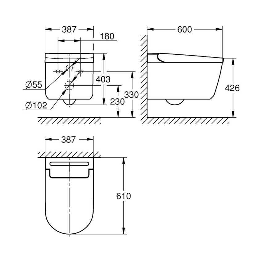 GROHE 36507SH0 - Toaleta myjąca SENSIA 600 × 387 × 403 mm ceramika/biała