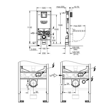 GROHE 36509SH0 - Toaleta z funkcją bidetu Sensia Zestaw 4 w 1 RAPID SLX 1,13 m