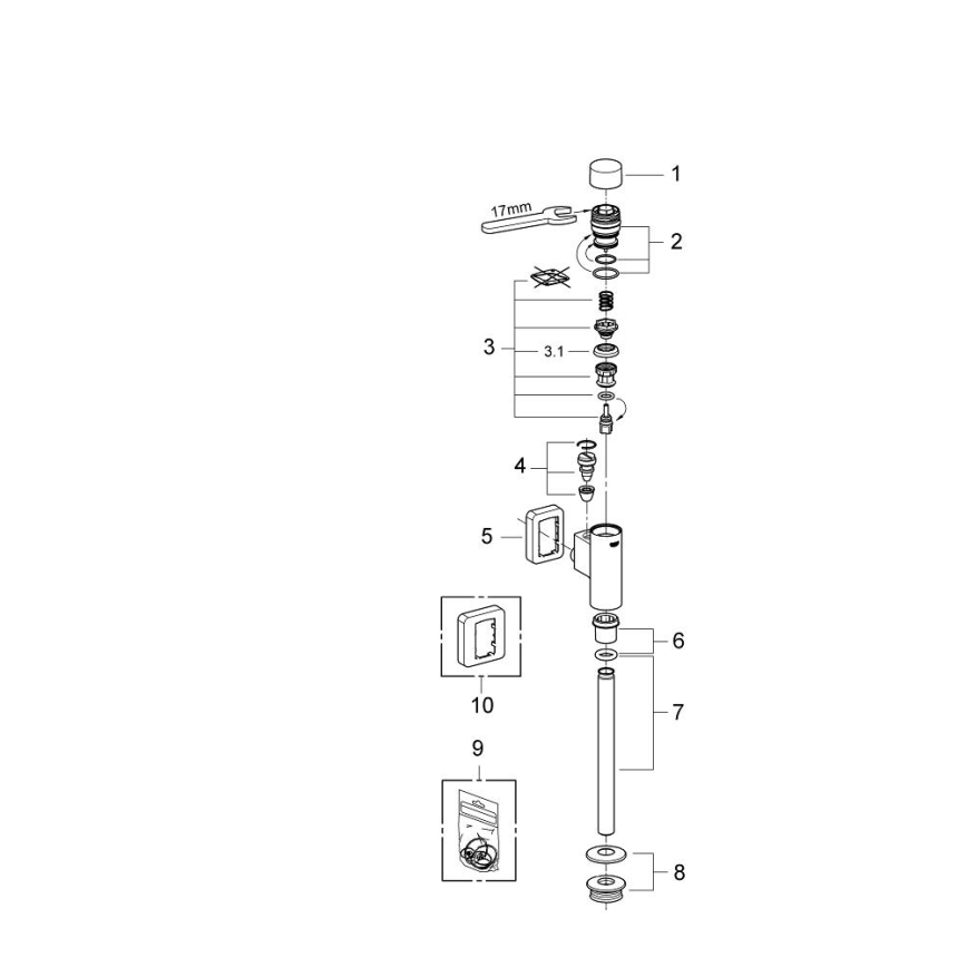 GROHE 37339000 - Spłuczka do pisuaru RONDO 12” błyszczący chrom