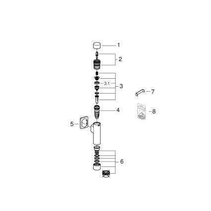 GROHE 37349000 - Zawór spłukujący ciśnieniowy RONDO A.S. 3” błyszczący chrom
