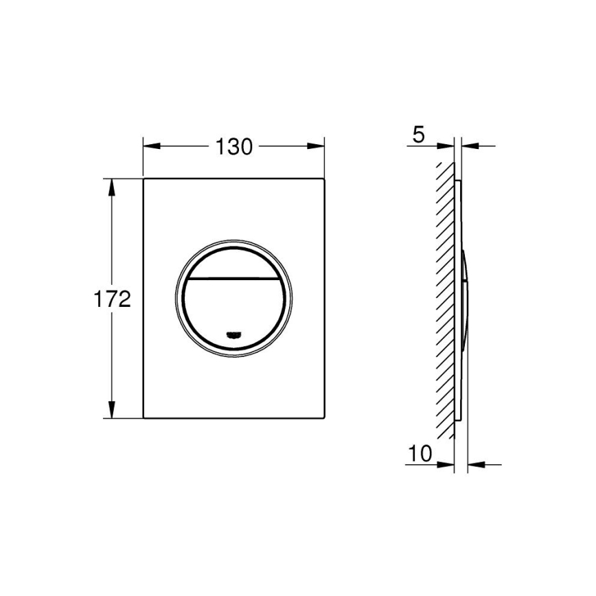 GROHE 37601AL0 - Przycisk spłukujący NOVA COSMOPOLITAN S 130 × 172 mm grafit