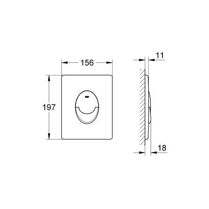 GROHE 38505000 - Przycisk spłukujący SKATE AIR 156 × 197 mm, chrom błyszczący