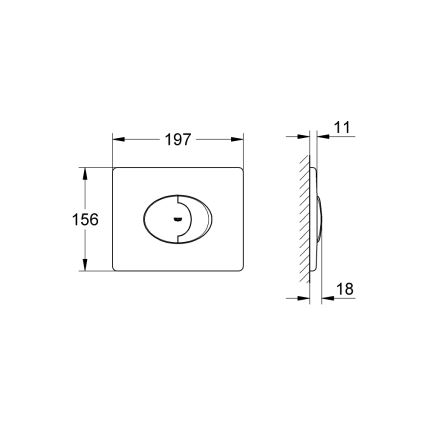 GROHE 38506SH0 - Przycisk spłukujący SKATE AIR 156 × 197 mm biały