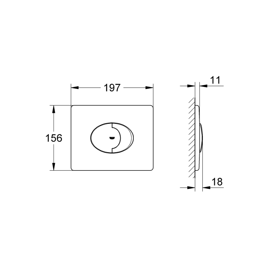 GROHE 38506SH0 - Przycisk spłukujący SKATE AIR 156 × 197 mm biały