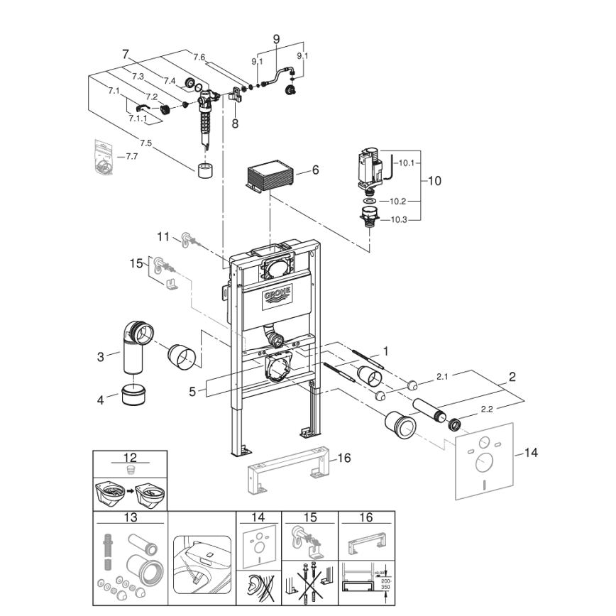 GROHE 38526000 - Moduł WC RAPID SL 0,82 m biały