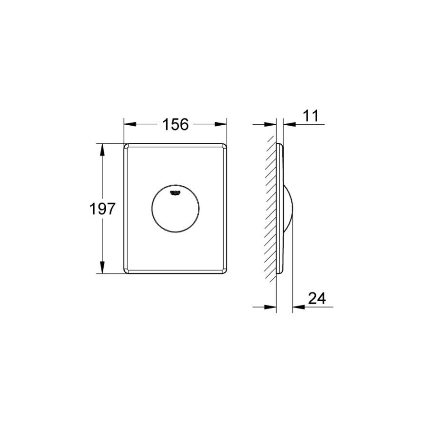 GROHE 38573SH0 - Przycisk spłukujący SKATE 156 × 197 mm biały