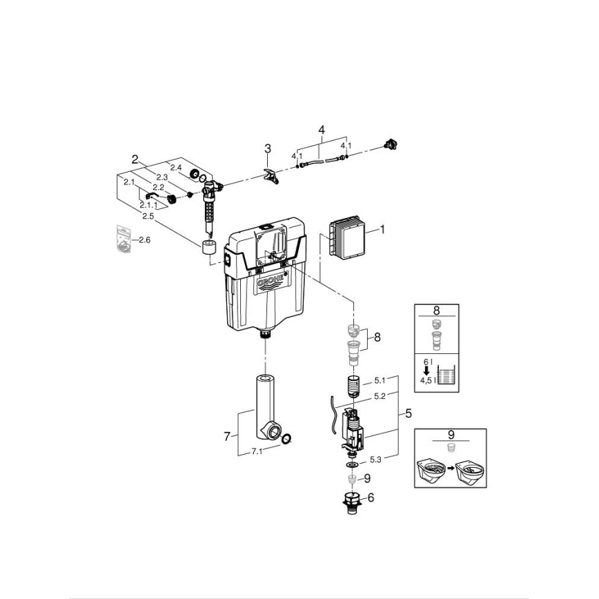 GROHE 38661000 - Spłuczka GD 2