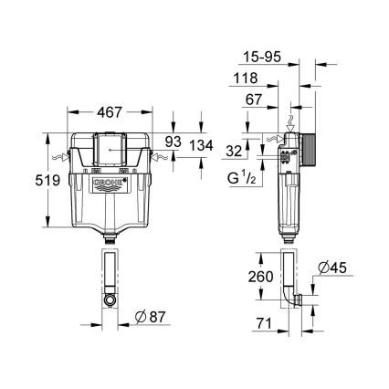 GROHE 38661000 - Spłuczka GD 2