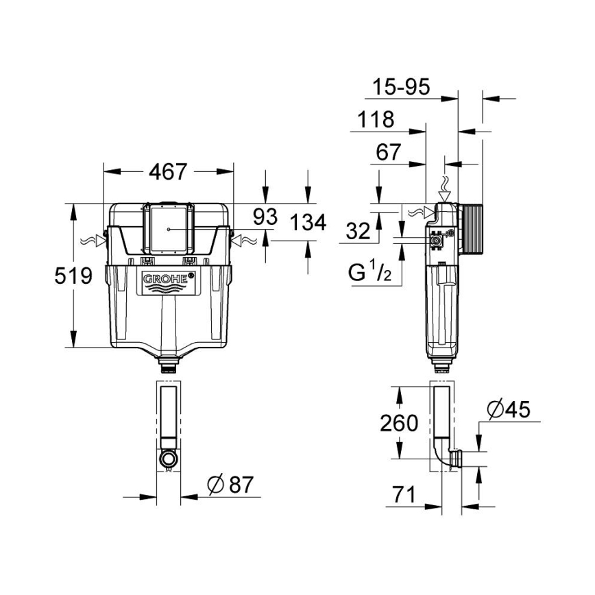 GROHE 38661000 - Spłuczka GD 2