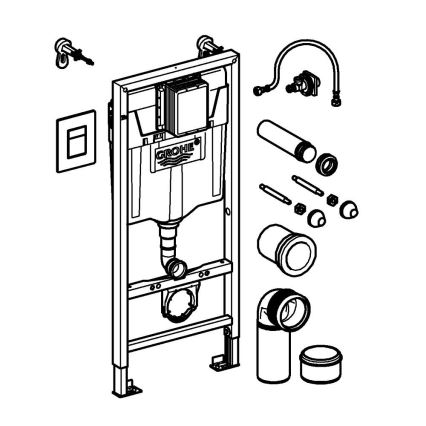 GROHE 38811KF0 - Zestaw 3 w 1 WC SOLIDO 1,13 m czarny