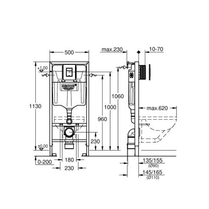 GROHE 38811KF0 - Zestaw 3 w 1 WC SOLIDO 1,13 m czarny