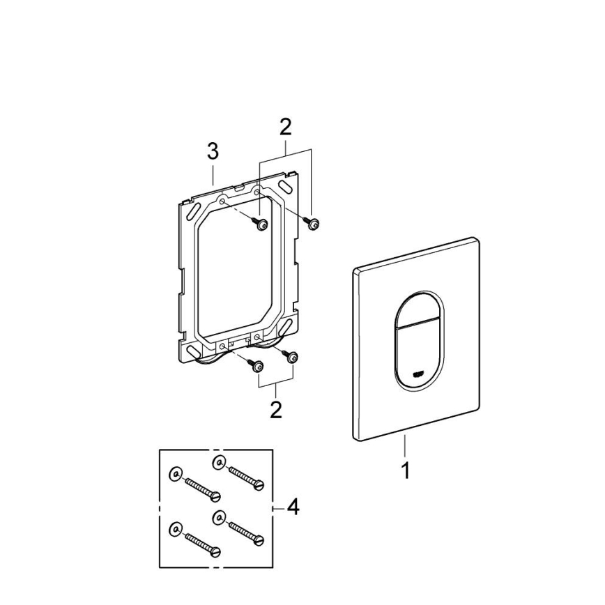 GROHE 38844000 - Przycisk spłukujący ARENA COSMOPOLITAN 156 × 197 mm, chrom