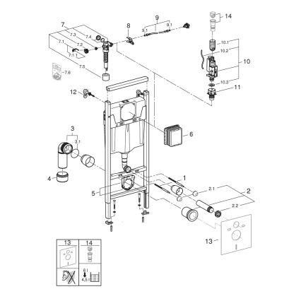 GROHE 38848000 - Moduł do WC RAPID SL 1,13 m