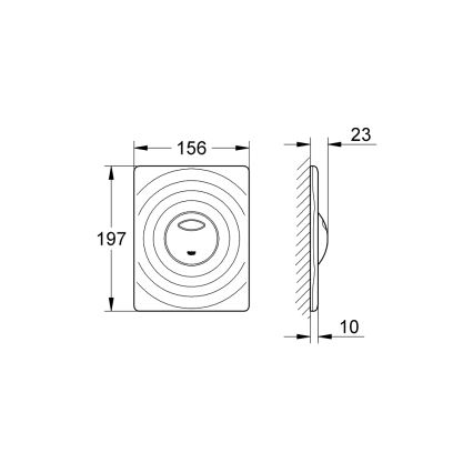 GROHE 38861000 - Przycisk spłukujący SURF 156 × 197 mm chrom błyszczący