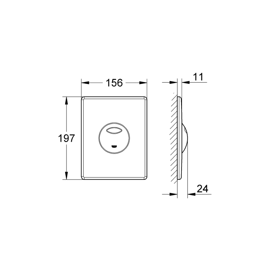 GROHE 38862SH0 - Przycisk spłukujący SKATE 156 × 197 mm biały