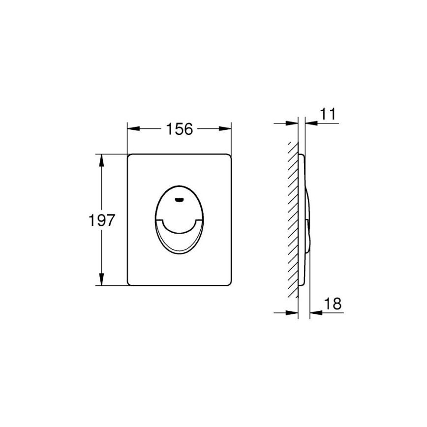 GROHE 389642430 - Przycisk spłukujący START 156 × 197 mm czarny