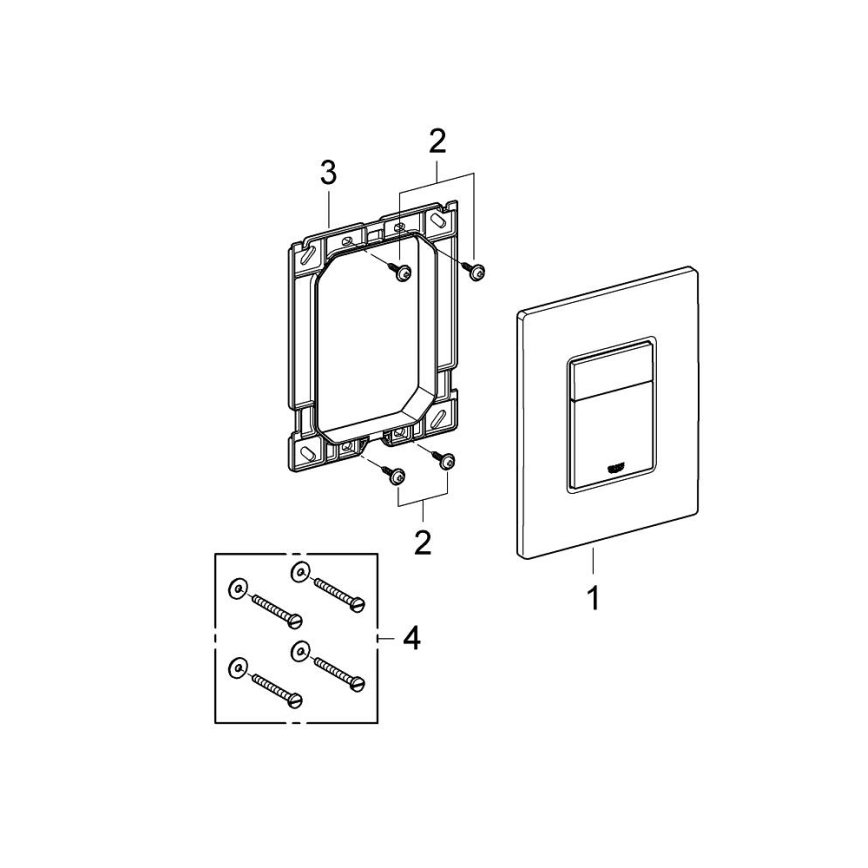 GROHE 38966000 - Przycisk sterujący EVEN 156 × 197 mm błyszczący chrom