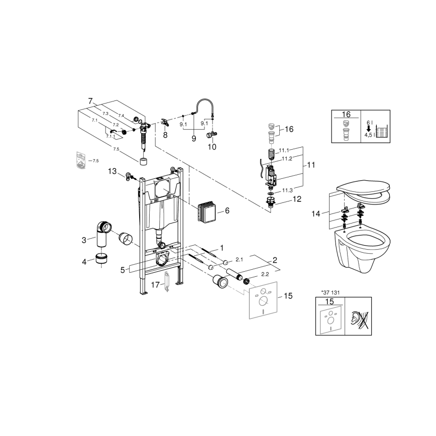 GROHE 39116000 - Zestaw 4 w 1 SOLIDO COMPACT 1,13 m duro-biała
