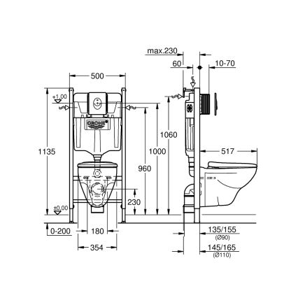 GROHE 39116000 - Zestaw 4 w 1 z ceramiką SOLIDO COMPACT 1,13 m