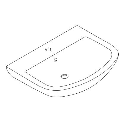 GROHE 39420000 - Umywalka wisząca BAU CERAMIC 646 × 468 mm ceramika/biała