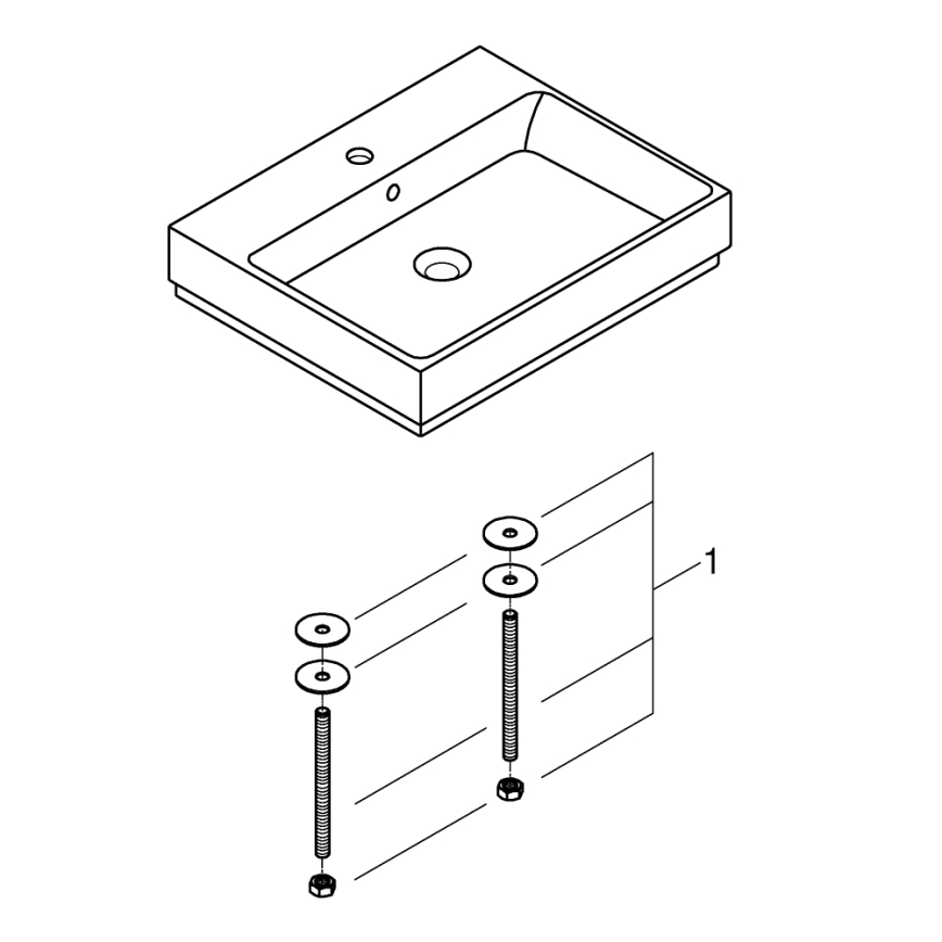 GROHE 3947700H - Umywalka CUBE CERAMIC 600 × 490 mm ceramika/biała