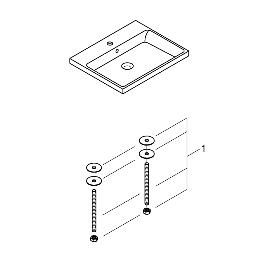 GROHE 3947900H - Umywalka CUBE CERAMIC 600 × 490 mm ceramiczna/biała