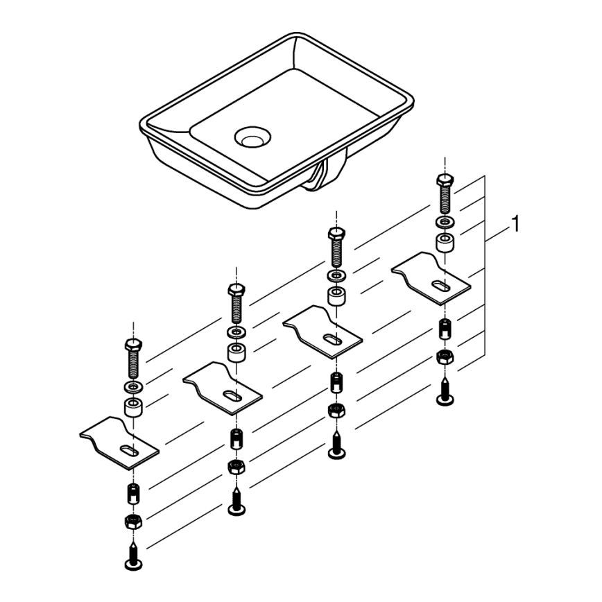 GROHE 3948000H - Umywalka CUBE CERAMIC 492 × 370 mm ceramika/biała