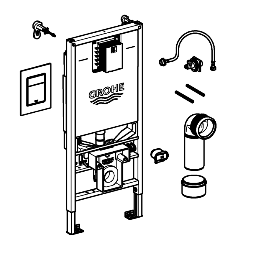 GROHE 39603000 - Zestaw 3 w 1 do WC RAPID SLX 1,13 m, chrom błyszczący