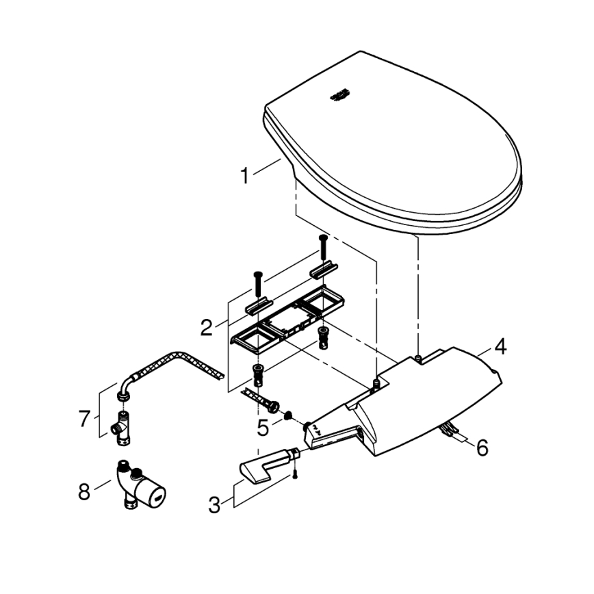 GROHE 39648SH0 - Ręczne siedzisko bidetowe BAU CERAMIC duro-białe