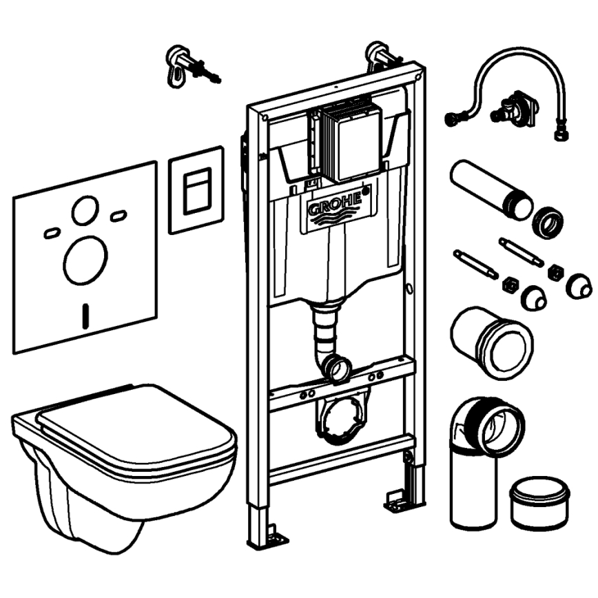 GROHE 39817000 - Zestaw do WC SOLIDO 1,13 m ceramika/biała