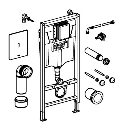 GROHE 39883000 - Instalacja przedścienna SOLIDO 1,13 m chrom błyszczący