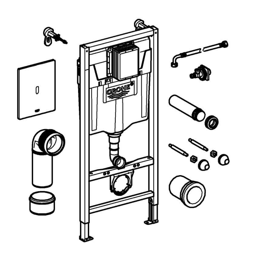 GROHE 39883000 - Instalacja przedścienna SOLIDO 1,13 m chrom błyszczący
