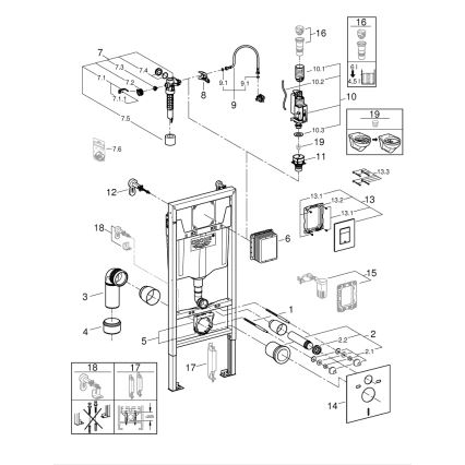 GROHE 39930000 - Zestaw 4 w 1 do WC SOLIDO 1,13 m, chrom błyszczący