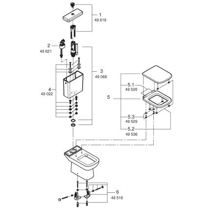 GROHE 39951000 - WC kompakt START EDGE 384 × 668 mm ceramika/biała