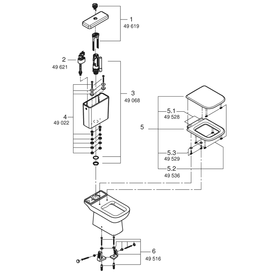 GROHE 39951000 - WC kompakt START EDGE 384 × 668 mm ceramika/biała