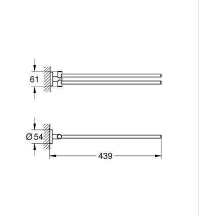 GROHE 40371DL1 - Uchwyt na ręczniki ESSENTIALS 439 mm miedziany