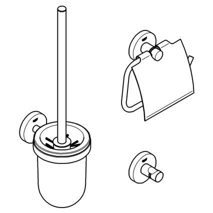 GROHE 40407001 - Zestaw akcesoriów ESSENTIALS w chromie błyszczącym