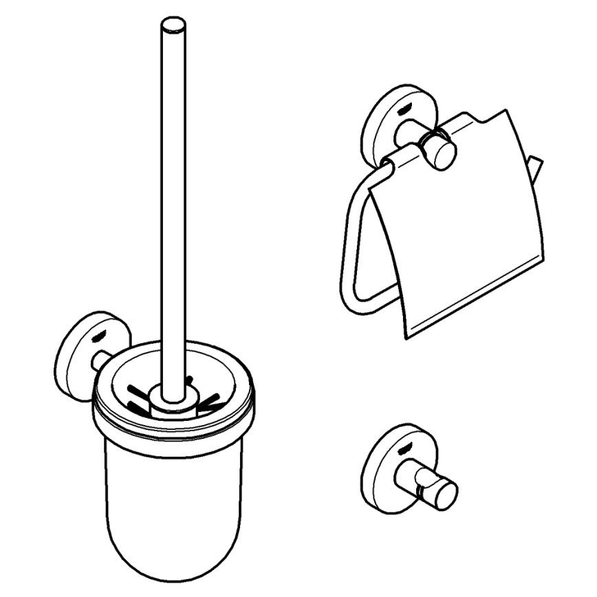 GROHE 40407001 - Zestaw akcesoriów ESSENTIALS w chromie błyszczącym