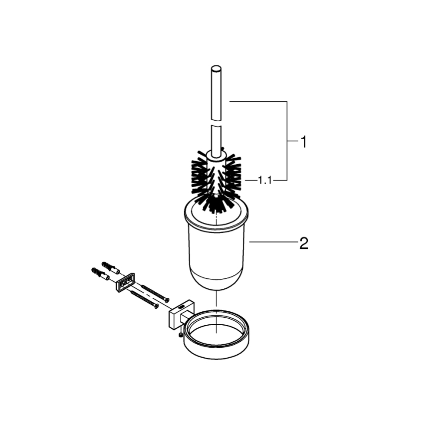 GROHE 40513AL1 - Zestaw do czyszczenia toalety ESSENTIALS CUBE grafitowy